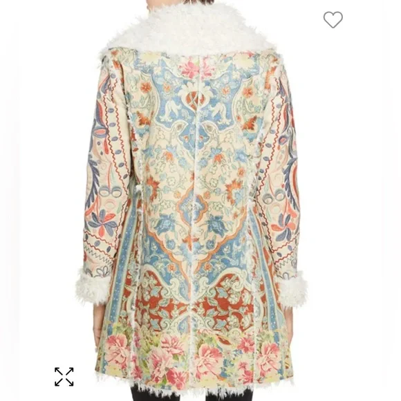 Johnny Was | Halmstad Embroidered Faux-Suede Coat - Picture 4 of 16